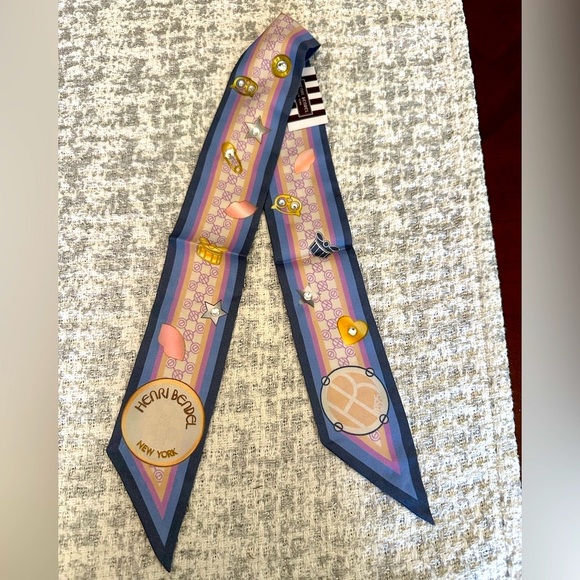 henri bendel Accessories - HENRI BENDEL WHIMSY HB ICONS WITH CRYSTALS SKINNY MINI SILK SCARF NWT PRICE FIRM